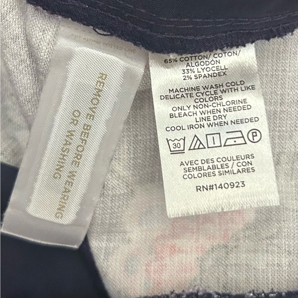 LOFT Riviera Shorts Blue & Pink Floral Print Cotton Blend Size 18 NWOT - Picture 8 of 9